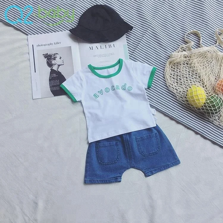 
Custom white casual cotton short sleeve letter print boy girl baby t shirt for babies 