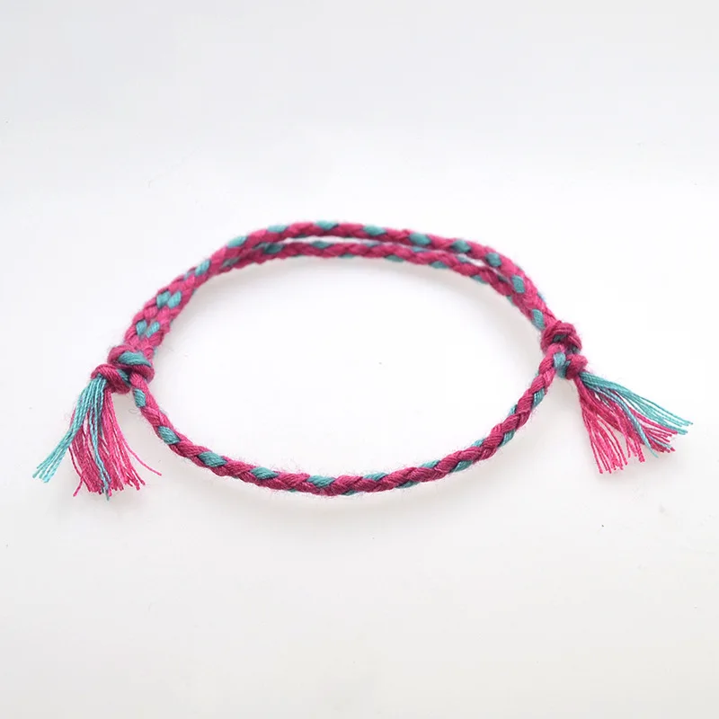 

2019 Women Men Unisex Woven Cheap Promotional Adjustable Colorful Braided Rope Handmade Braided Cotton Cord Rope Bracelet, 29differnt colors for your choosing