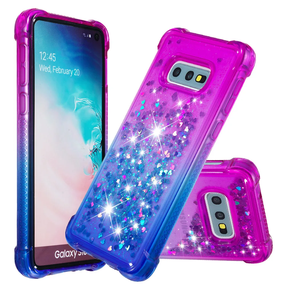 

Bling Liquid Water Moving Heart Glitter Quicksand Phone Case Cover for Samsung Galaxy M20 M10 S10 Lite J6 Plus for LG Stylo 4