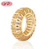 2019 Wholesales Newest Designs Ladies' Zircon Alloy Gold Full Finger Ring