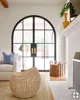 Round top French style steel and wrought iron french door
