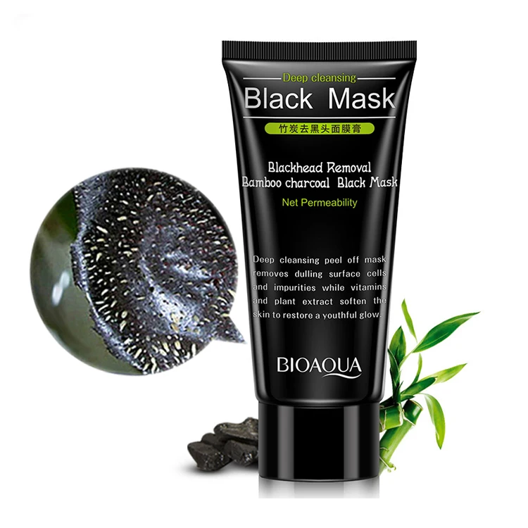 

Private label bioaqua bamboo charcoal blackhead remover peel off black face mask for female