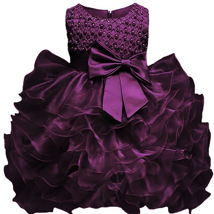 2019 Most Popular High Quality Graceful Formal Ball Gown Girls' Dresses Beaded Layered Lace Cake Bubble Dresses.