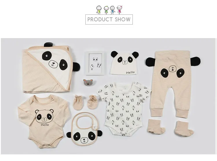 Custom Organic Cotton Fabric Newborn Baby Clothes Set