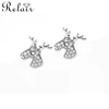Christmas gifts 925 silver rudolph reindeer antler deer animal kids stud earring jewelry manufacturer