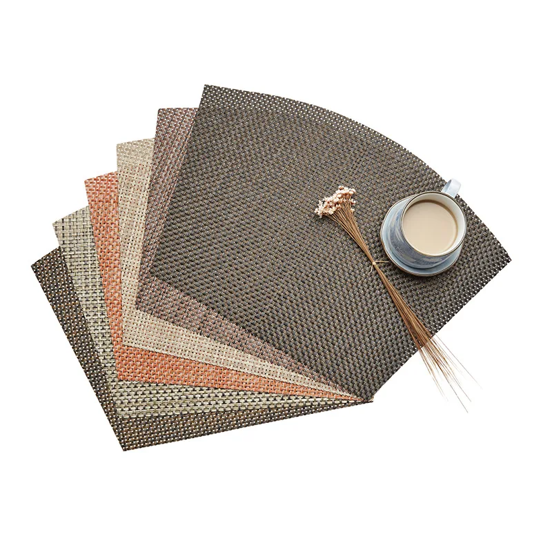 

L18 PVC Waterproof Placemat Fan-shaped Western Meal Pad Non-slip Table Mat