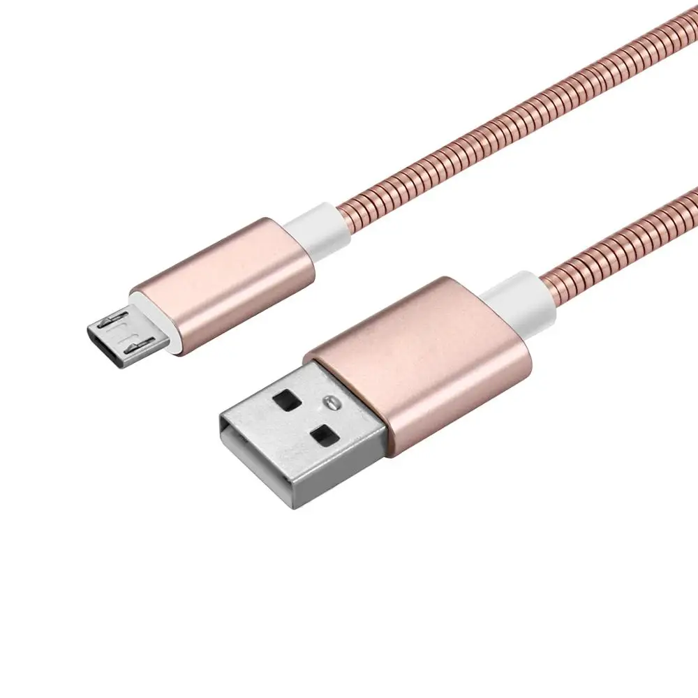

Newest Spring Stainless Steel Metal Ultra Fast Charging Thin Micro USB Cable