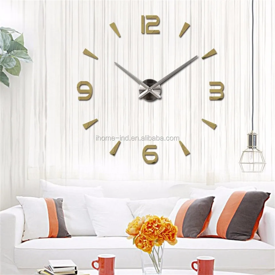 

2017 new big size number 130cm clock acrylic diy wall clock