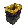 600*400*390mm New arrival red grid mesh &nestable plastic basket with plastic handles