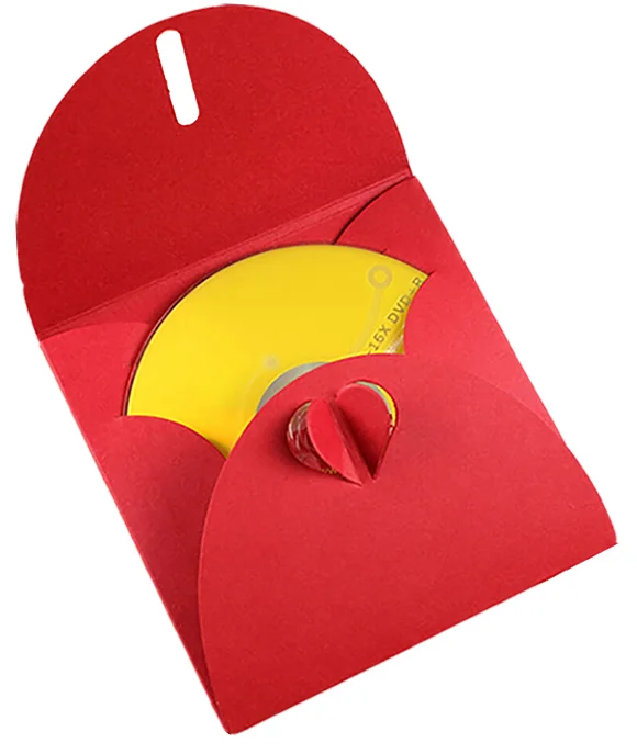 2019 New Creative Butterfly Wedding Red Case Envelope Custom Packaging CD/DVD Sleeve