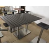 Black wood effect outdoor round dining table tops