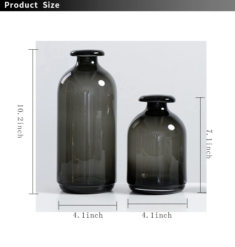 black glass vase
