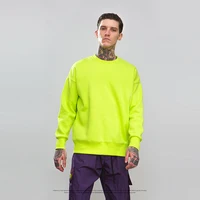 

2019 Winter Oversize Hoodies Unisex Thick Brushed Candy Color Solid Color Loose Off Shoulder Plain Crewneck Sweatshirt For Men
