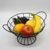 Two Handles Fancy Countertop Kitchen Decorative Apple Banana Orange Grape Storage Iron Wire Stand Mesh Basket Metal Fruit Bowl