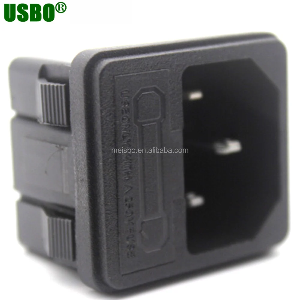 10a 250v Ac Power Entry Module Receptacle Fuse Iec Inlet 3 Inside Pin