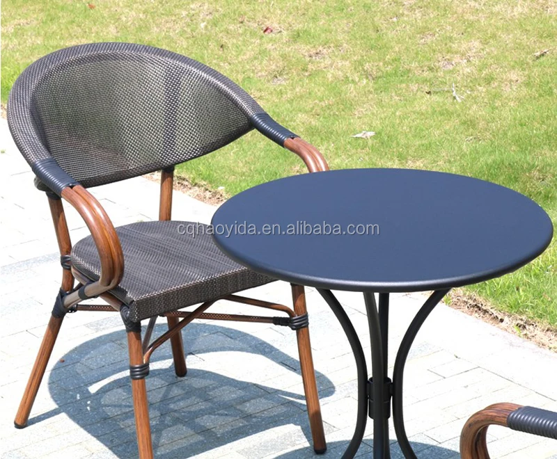 Modern dining chairs wicker steel outdoor furniture set for sale