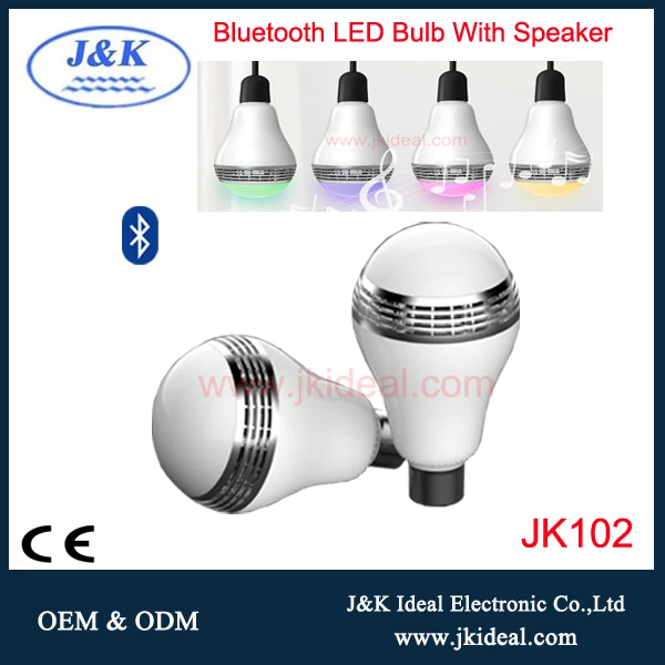 JK102 High quality ilumi e27 5w control colors s10 blue tooth speaker