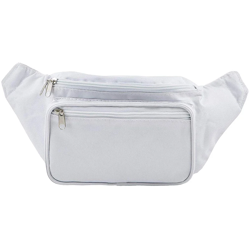 

Wholesale Unisex Leather Bum Bags White Custom Fashion Blank Fanny Pack, White or can be customized