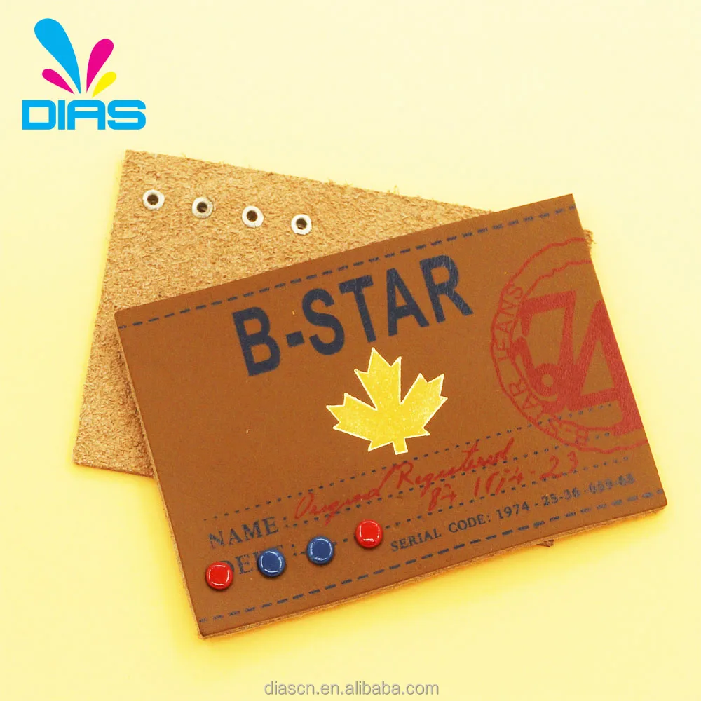 
Wholesale high quality garment custom embossed leather patch 