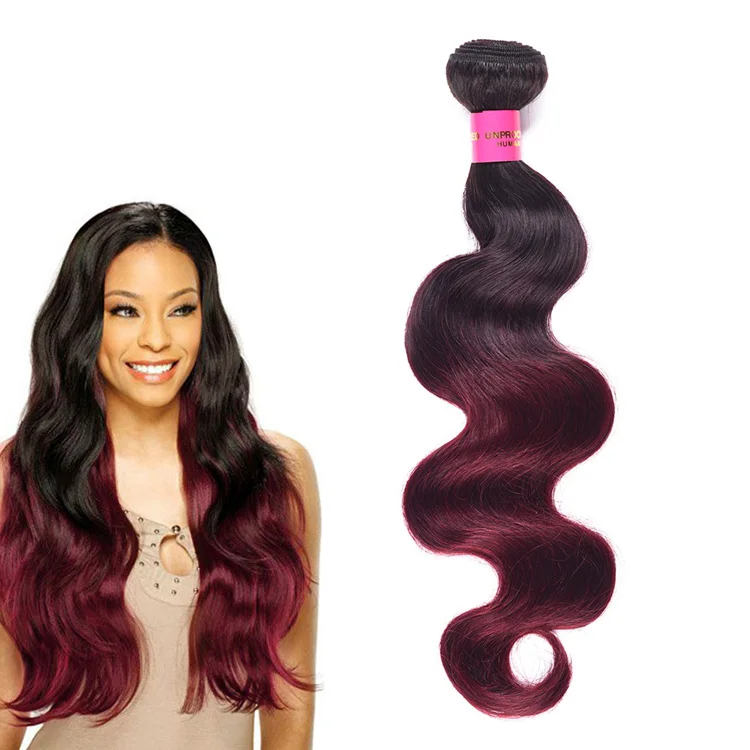 

Dark Root Ombre Hair Extensions 1b/99j Red Wine Wavy Body Wave Brazilian Human Hair Bundles, 1b/99j,1b/burg,1b/27,1b/30