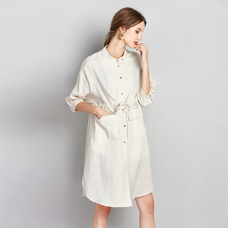 
Loose Fit Linen-cotton Beach Sun Protection Coat 