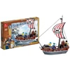 Kids Plastic set block pirate ship DIY bricks building blocks toy christmas for Wholesale
