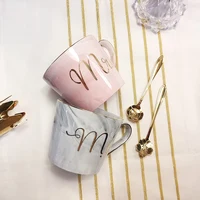 

Newest design porcelain tea mug marble look ceramic diner mug