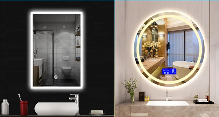 New Design Bathroom Accessory Backlight Frameless Fancy Vanity Mirror with LED Light