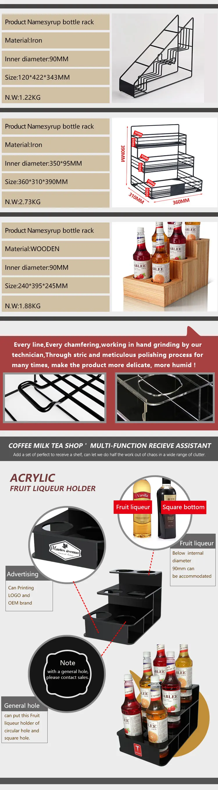 12 Botellas De Estantes Cocina Encimera Tres 3-de Alambre De Hierro De