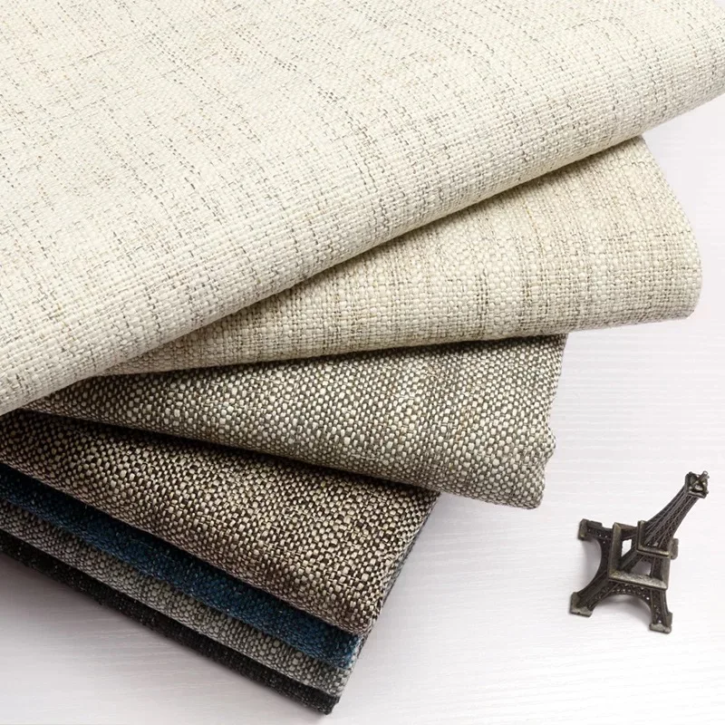 Heavy Waterproof Polyester Wrinkle Free Linen Sofa Upholstery Fabric