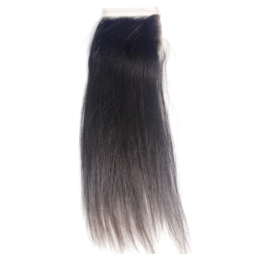 

4X4 Silk Base Closure Raw Unprocessed Brazilian Hair Straight Silk Top Lace Closure, Natural color