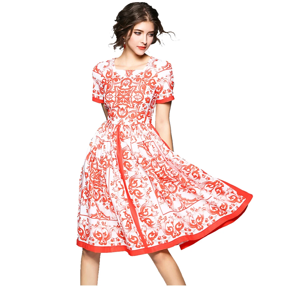 

European Fashion Top Selling Patterns Chiffon Dress, As picture