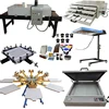 Manual floor standing double rotary 8/8 silk screen printing equipment with some printing supplies