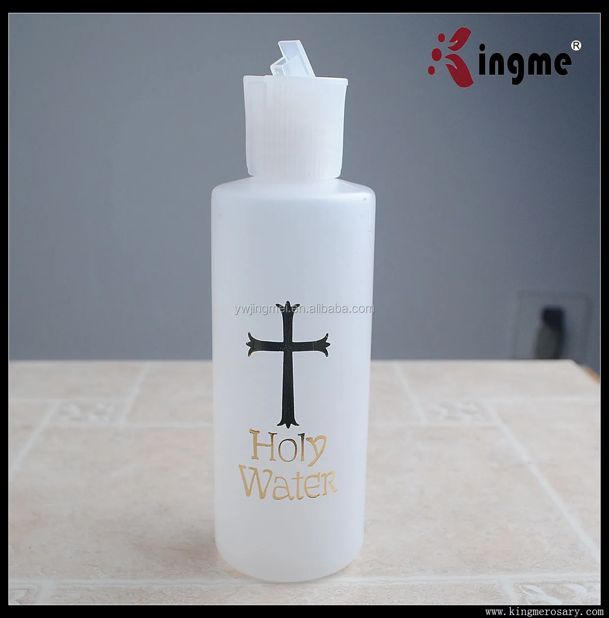 150ml Plastic Holy Water Bottle With Hot Gold Printed With Spout Cap