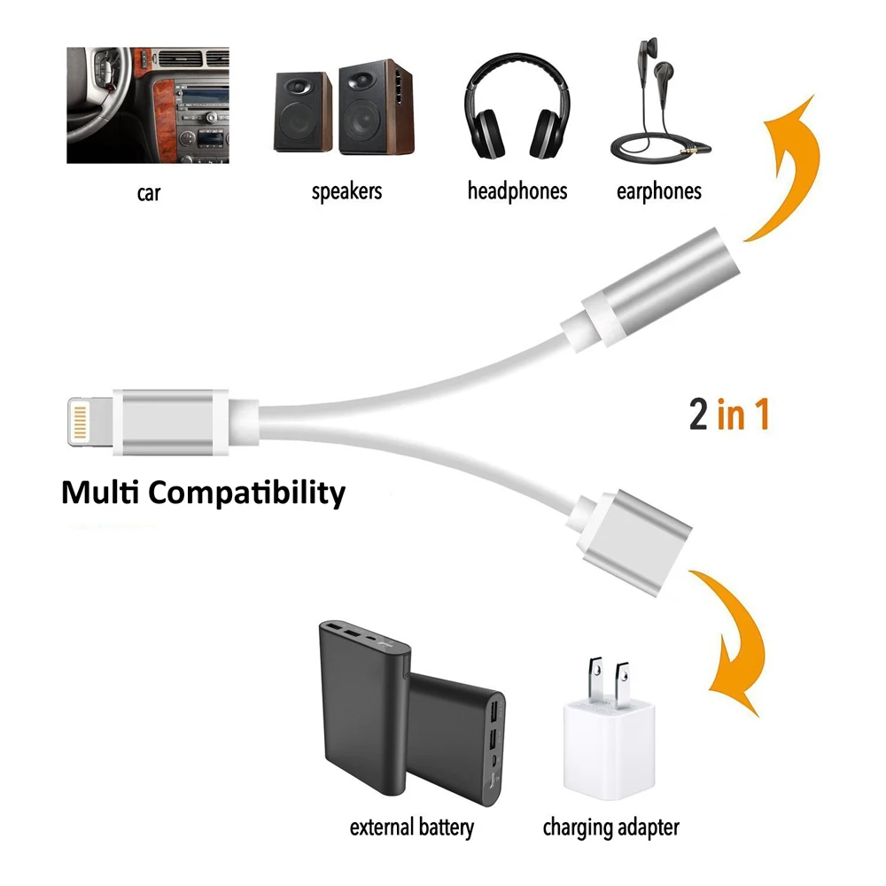 

Update newest IOS 13 Aux 3.5mm Charging Headphone Adaptor for iphone