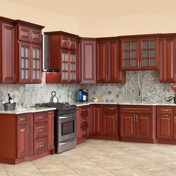 Modern Cherry Solid Wood Kitchen Cabinets - Buy Solid Wood Kitchen ...