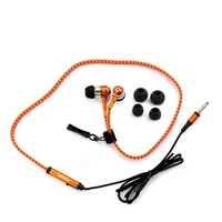 

Customized logo zipper tangle free 3.5mm earphone headphone