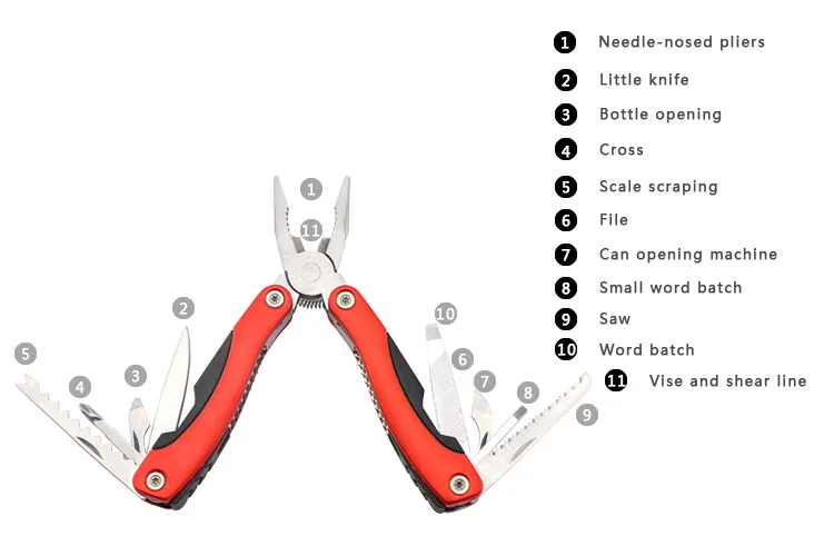 Modelling Fashion Red Color Stainless Steel Multi-purpose Pliers