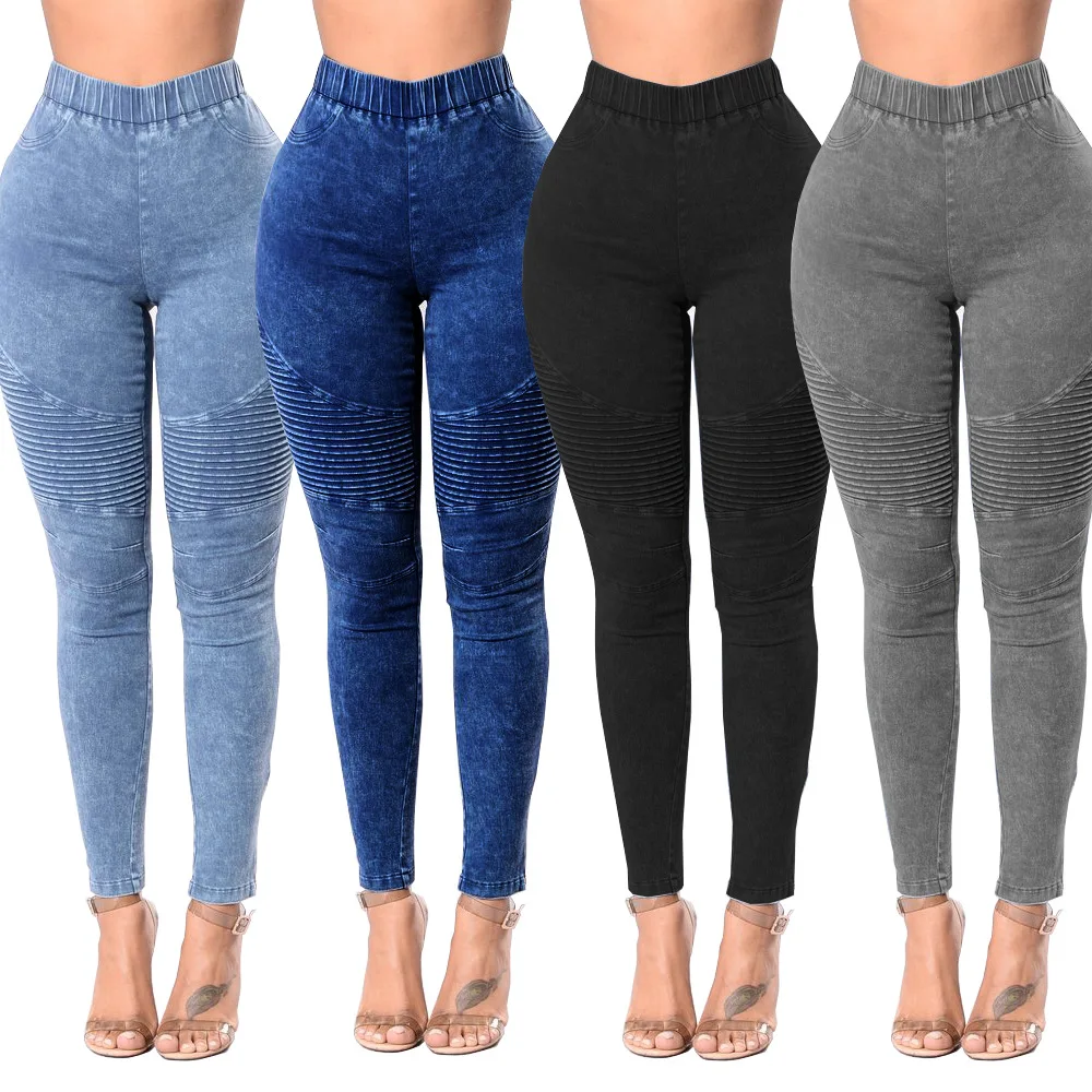

2019 Amazon Wish Ebay hottest selling ladies slim fit candy color XS-2XL trousers stretch cotton jeans skinny pencil pants women