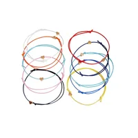 

Gold Color Heart Bracelet Handmade Jewelry Multicolor Wax Rope Adjustable String Lucky Bracelet For Women Children