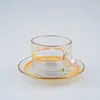 Wholesale personalized photo glass tea cup and saucer