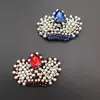 Batch wholesale embroidery embroidery patch sewing ironing red and blue crown pattern patch pearl diamond patch