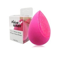 

SN-10 Cosmetic Manufacturer Transparent Washable 2 in 1 Water Drop Shape Silicone Makeup Sponge in Small Plastic PVC Box