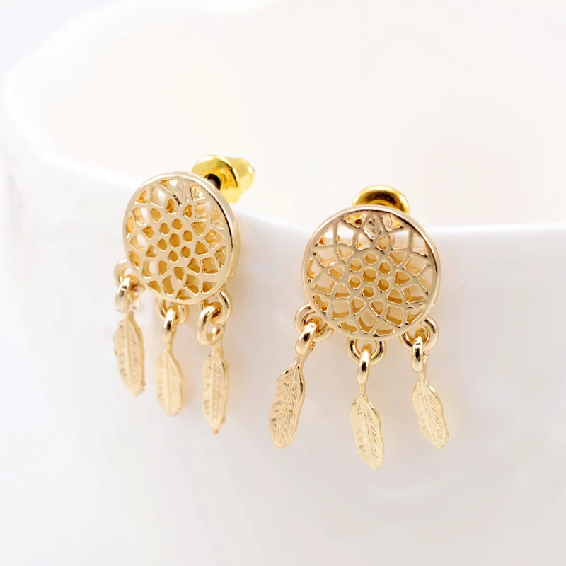 Earrings Dreamcatcher Find Deals On Get Quotations Women Dreamcatcher Drop Earrings 2017 New Fashion Gold Silver Black Metal Alloy With Leaf Tel