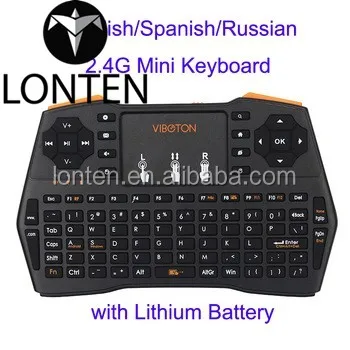 Mini Handheld Keyboard 2.4G Wirel English/Spanish/Russian Toucad Mouse Gaming Keyboards for Laptop PC Smart TV for RPI 3/2 