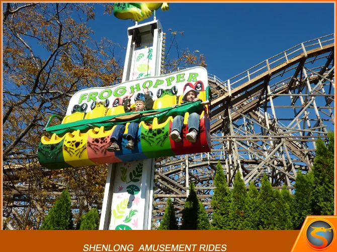 Outdoor Amusement Park Game/Kiddie Rides Frog Jumping small Tower/free fall Sky Drop tower rides