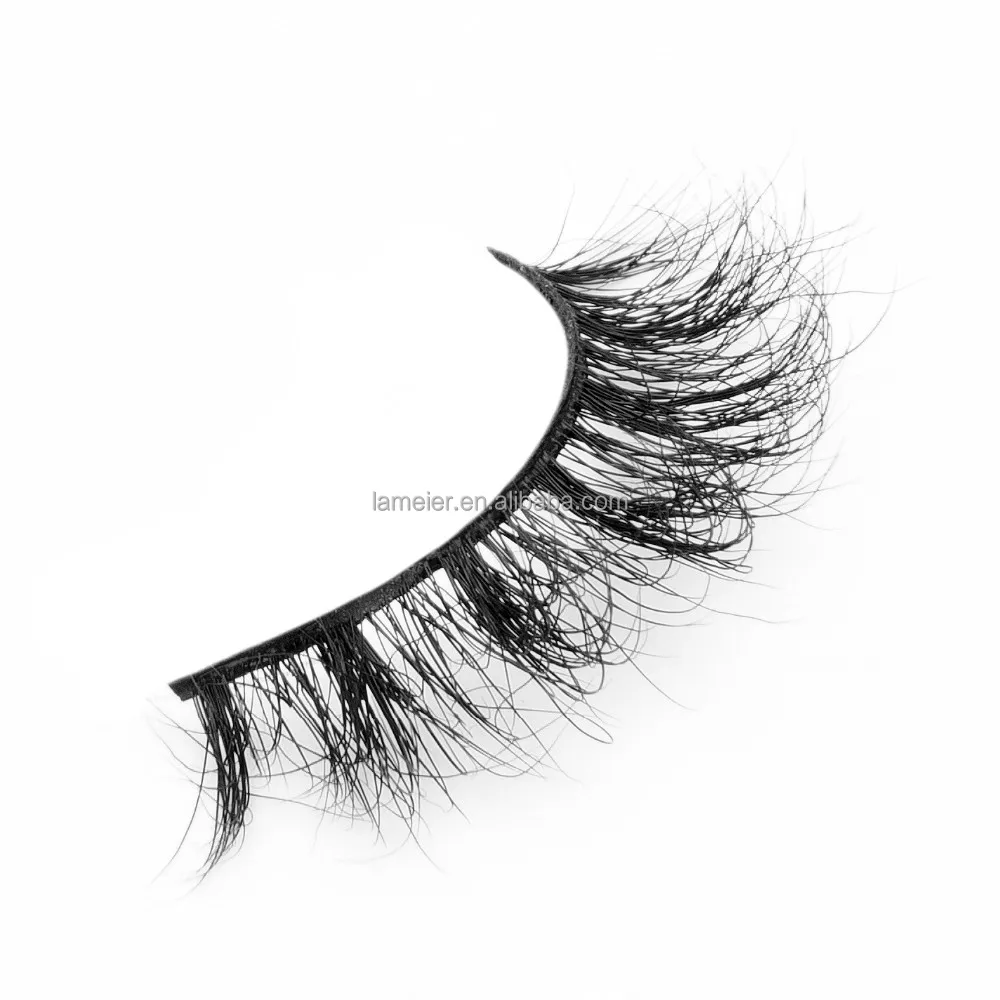 

Hand Made Cruelty Free Invisible Band Mink Eyelashes for reseller, Black