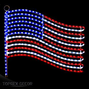 Christmas Lighting Decoration Up American Flag Led Lights - Buy ...