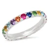 LOZRUNVE Luxury Large 925 Sterling Silver Multicolored Cubic Zirconia Ring