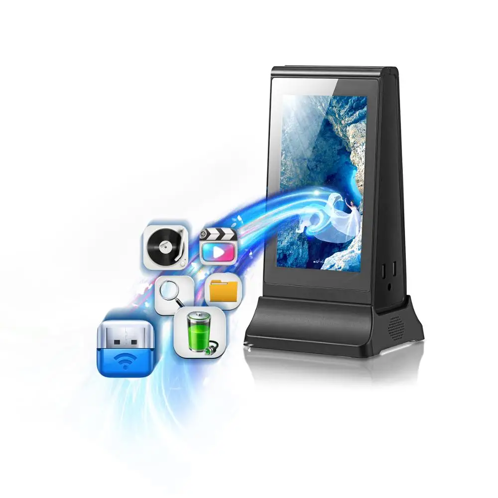 

Android media player advertising player table stand battery optional menu power bank desktop charger restaurant